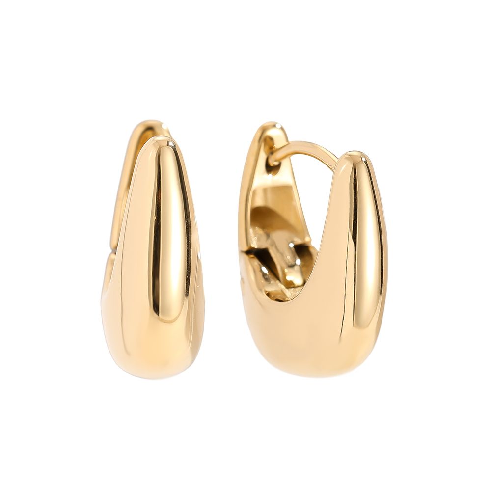 13mm drop hoop stainless steel earrings