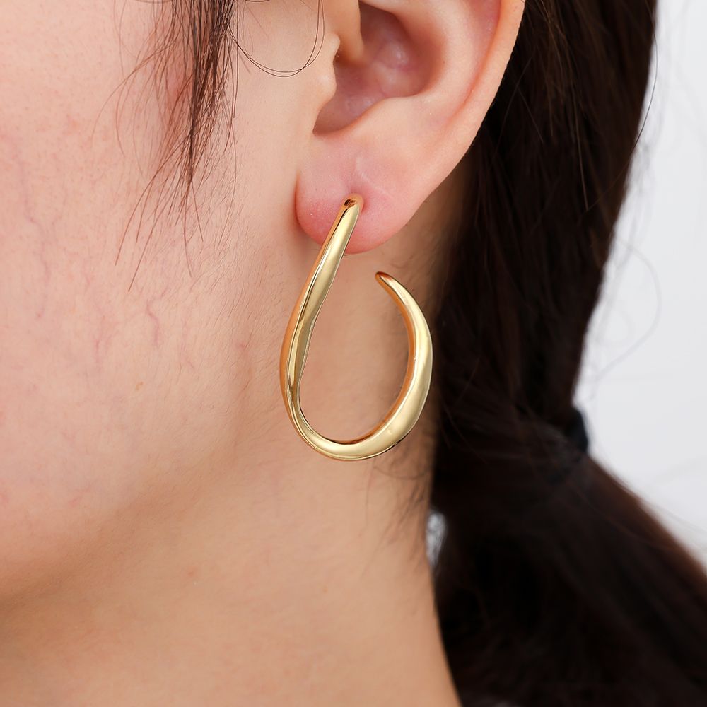 Egg Hoop Gold Plated Stainless Steel Earrings