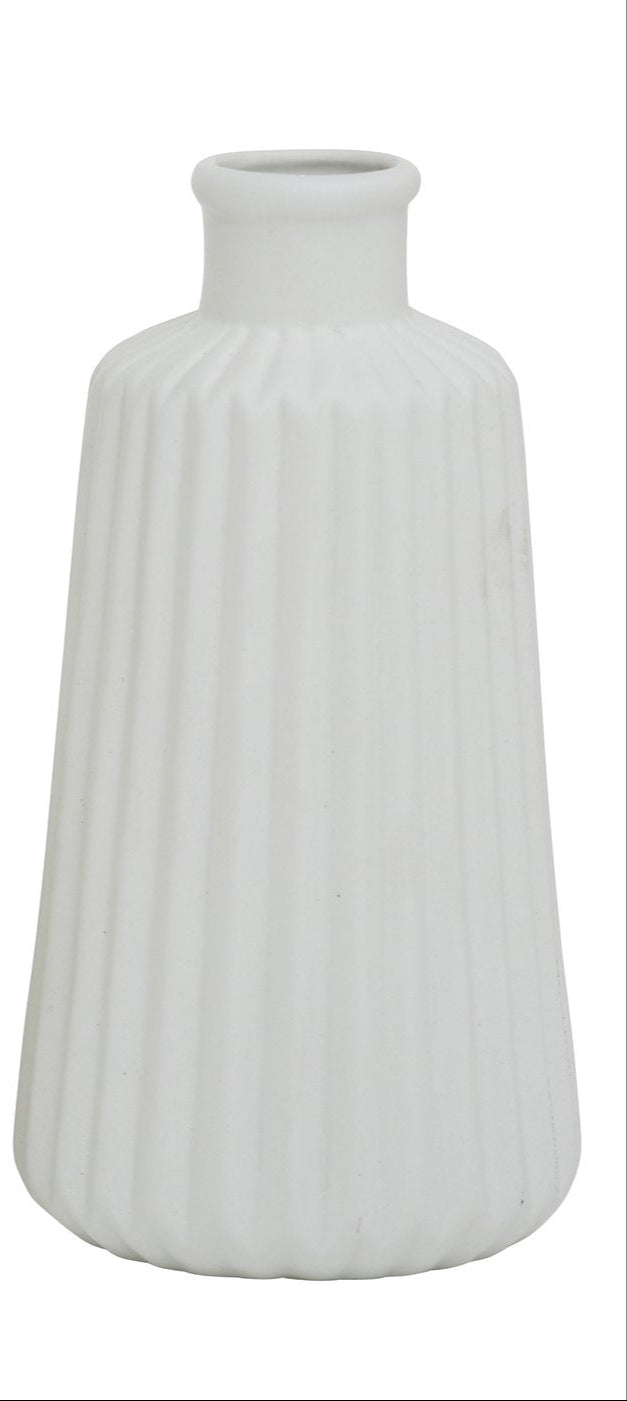 Artisan Ribbed Porcelain Vase