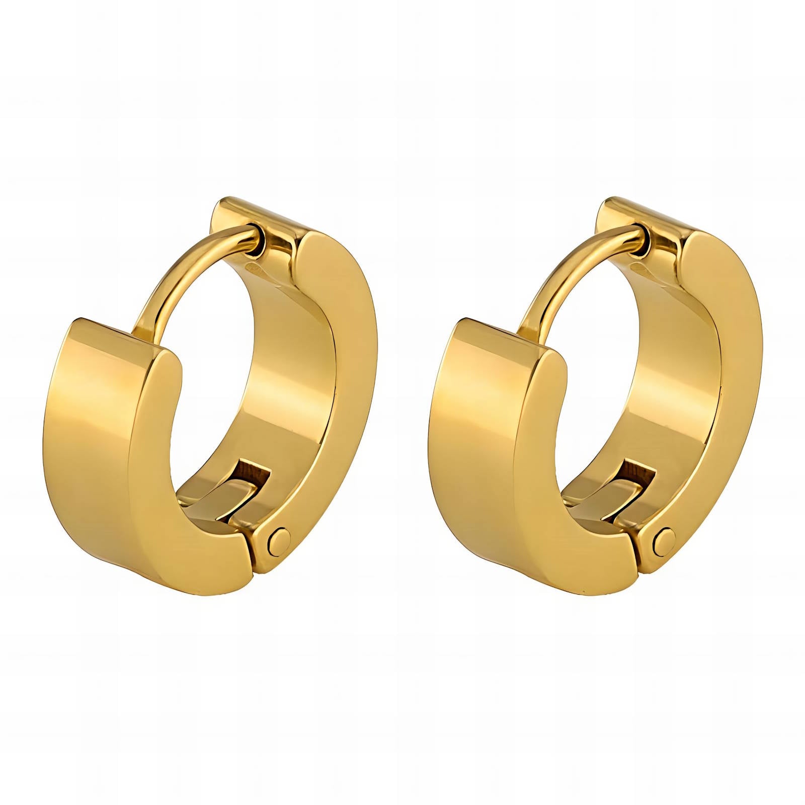 Chunky Huggies in 18K Gold Plated Stainless Steel