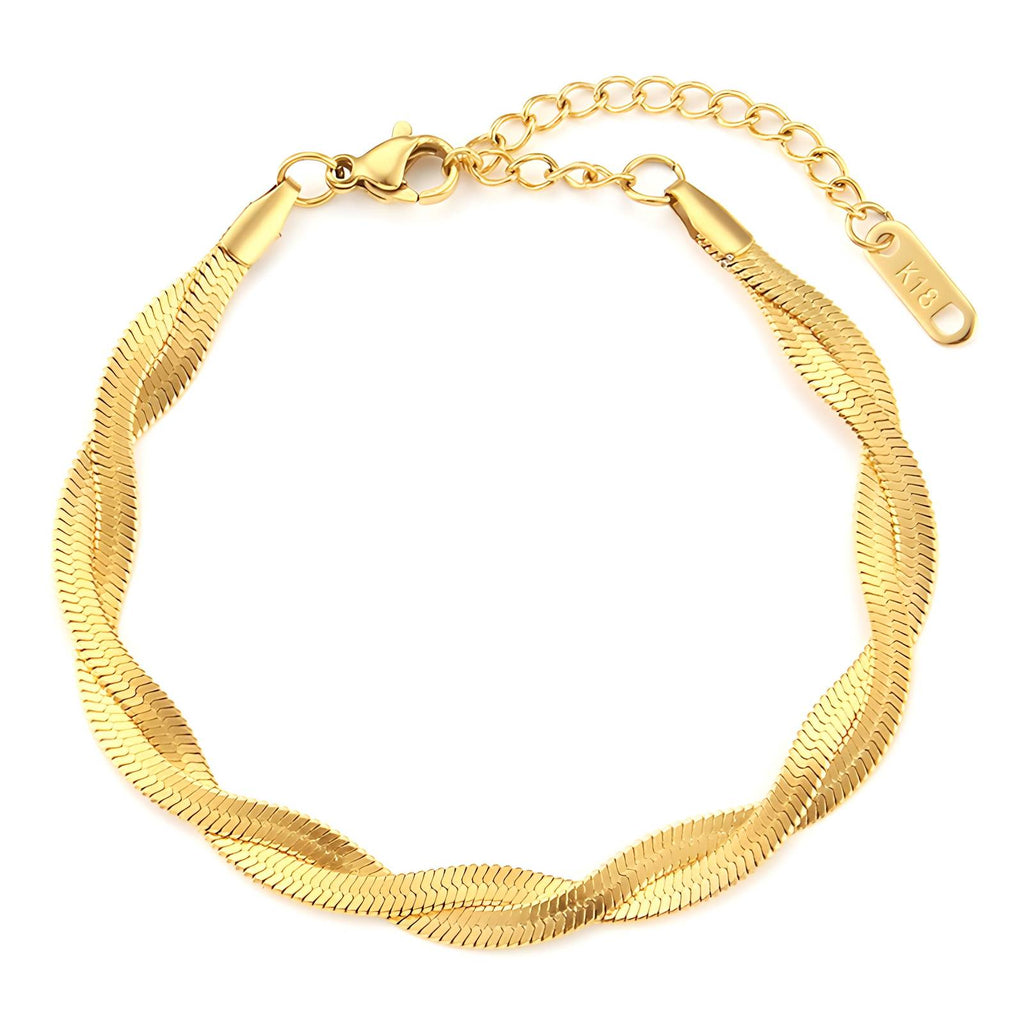 Twisted Snake Bracelet in 18K Gold Plated Stainless Steel