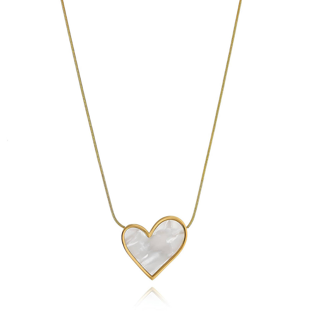 Abstract Heart Necklace in 18K Gold Plated Stainless Steel