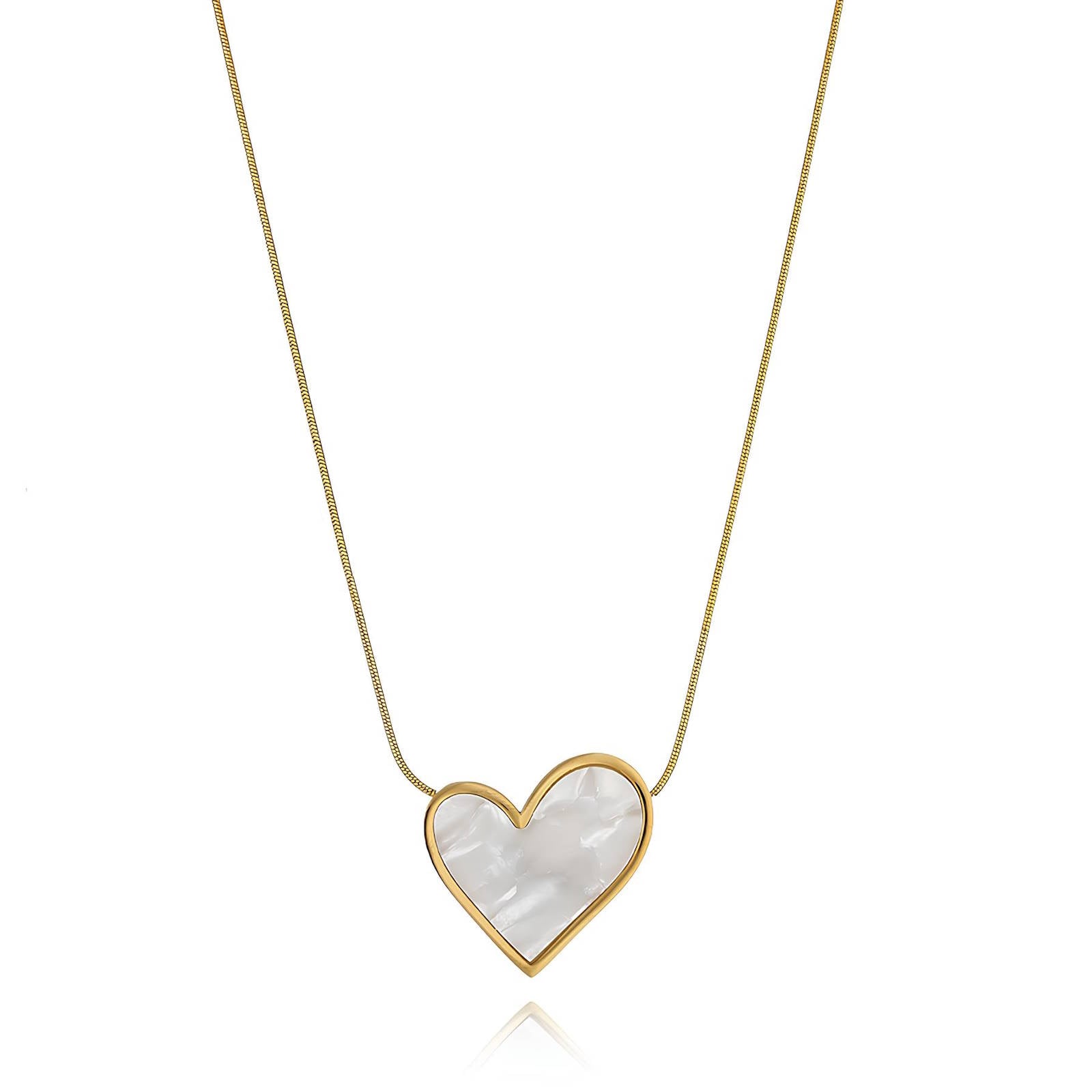 Abstract Heart Necklace in 18K Gold Plated Stainless Steel