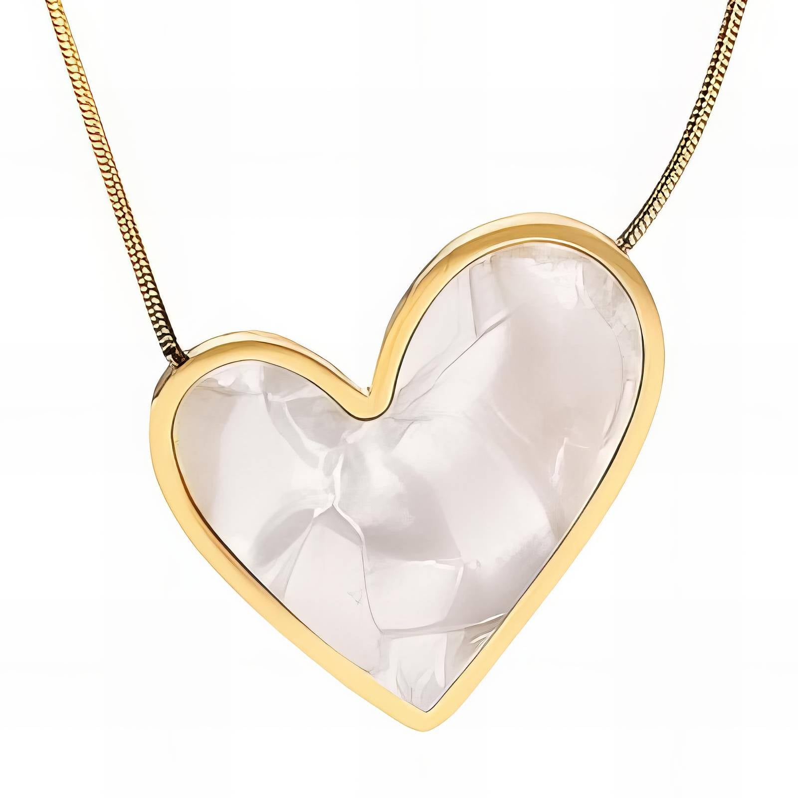 Abstract Heart Necklace in 18K Gold Plated Stainless Steel