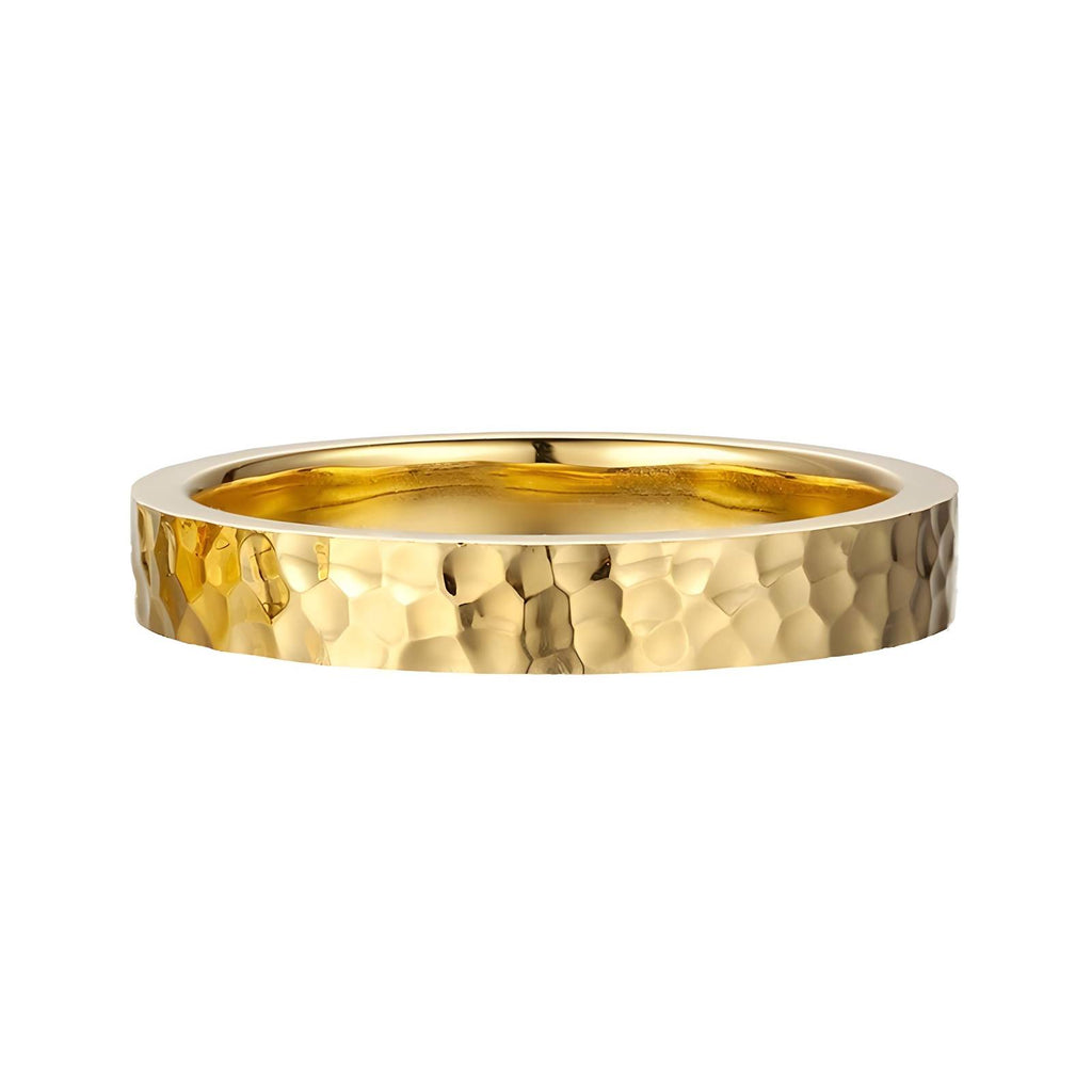 Hammered Banded Ring in 18K Gold Plated Stainless Steel