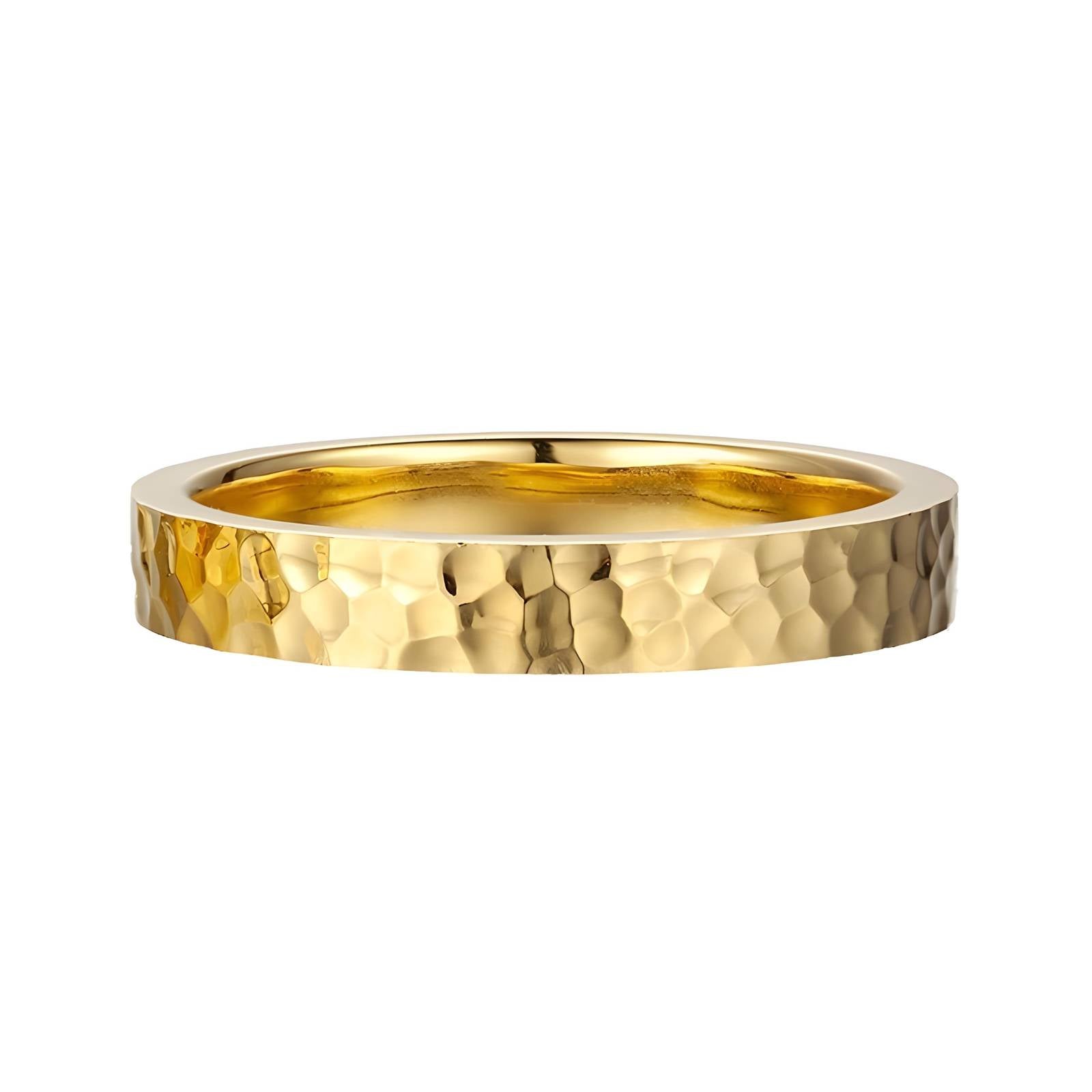 Hammered Banded Ring in 18K Gold Plated Stainless Steel