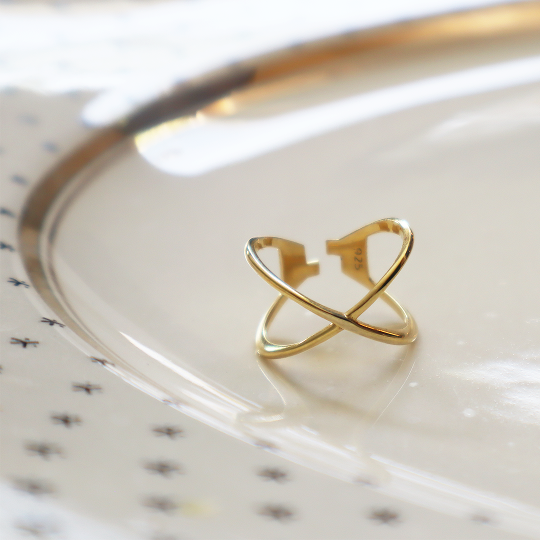 Adjustable Knuckle Gold Plated Sterling Silver Ring