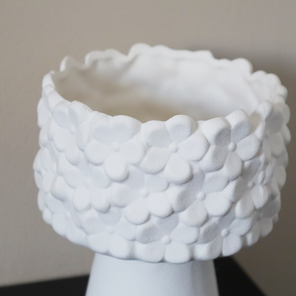 Floral Textured Stone Vase