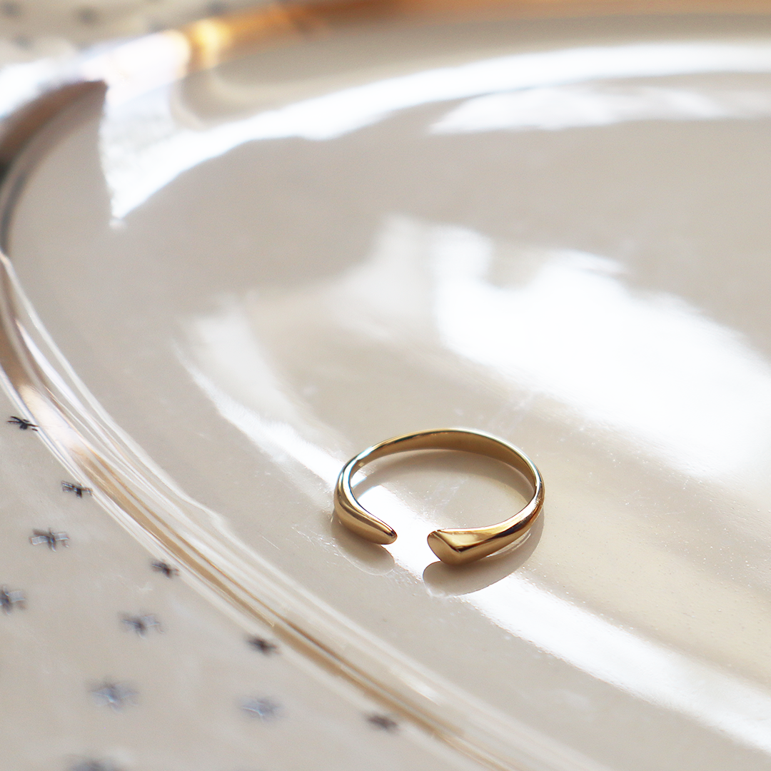 Simple Gold Plated Stainless Steel Adjustable Ring