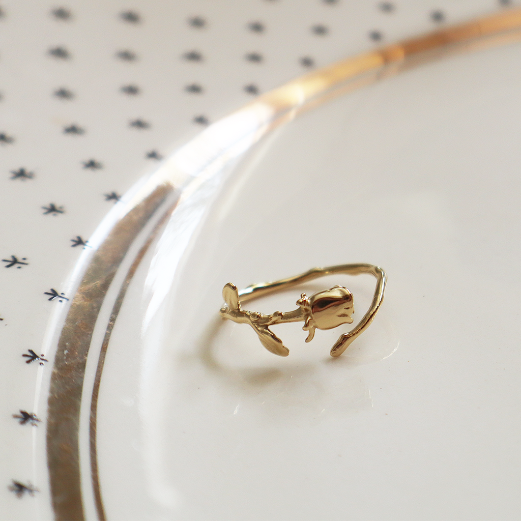 Delicate Rose Gold Plated Stainless Steel Adjustable Ring