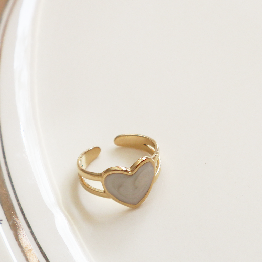 Heart Ring, 18K Gold Plated Steel