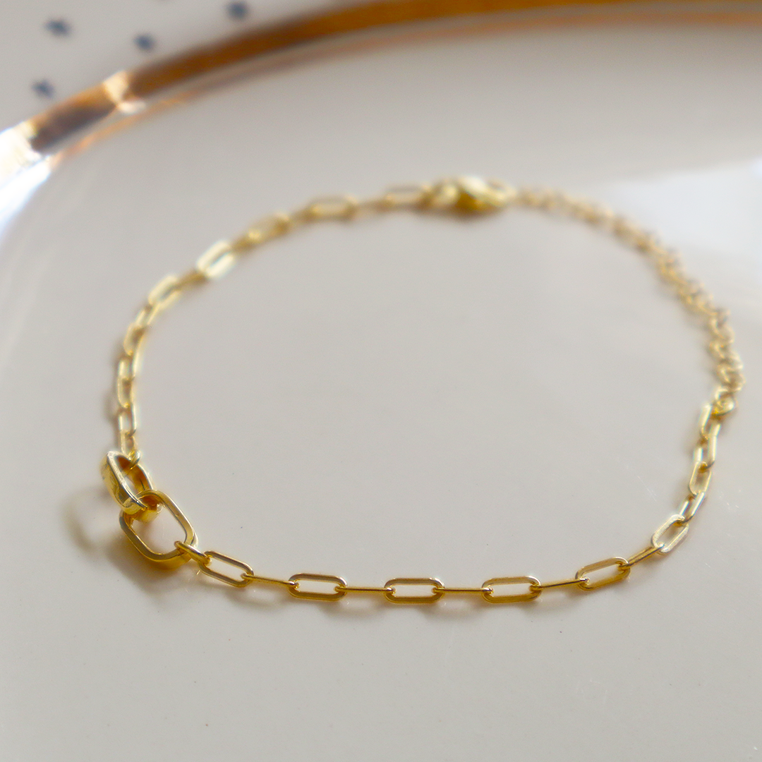 Chain Link Gold Plated Sterling Silver Bracelet