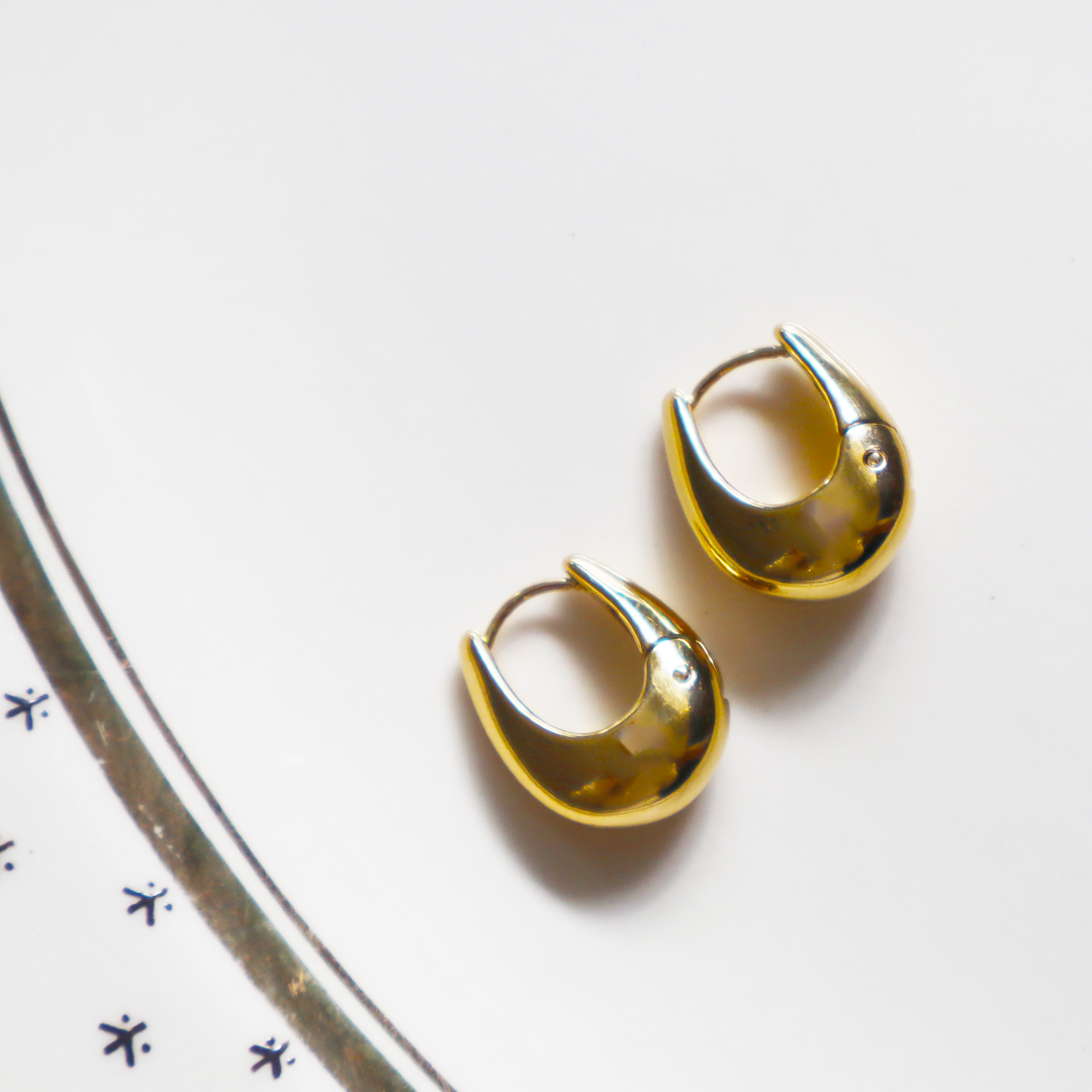 15mm Drop Gold Plated Stainless Steel Huggies