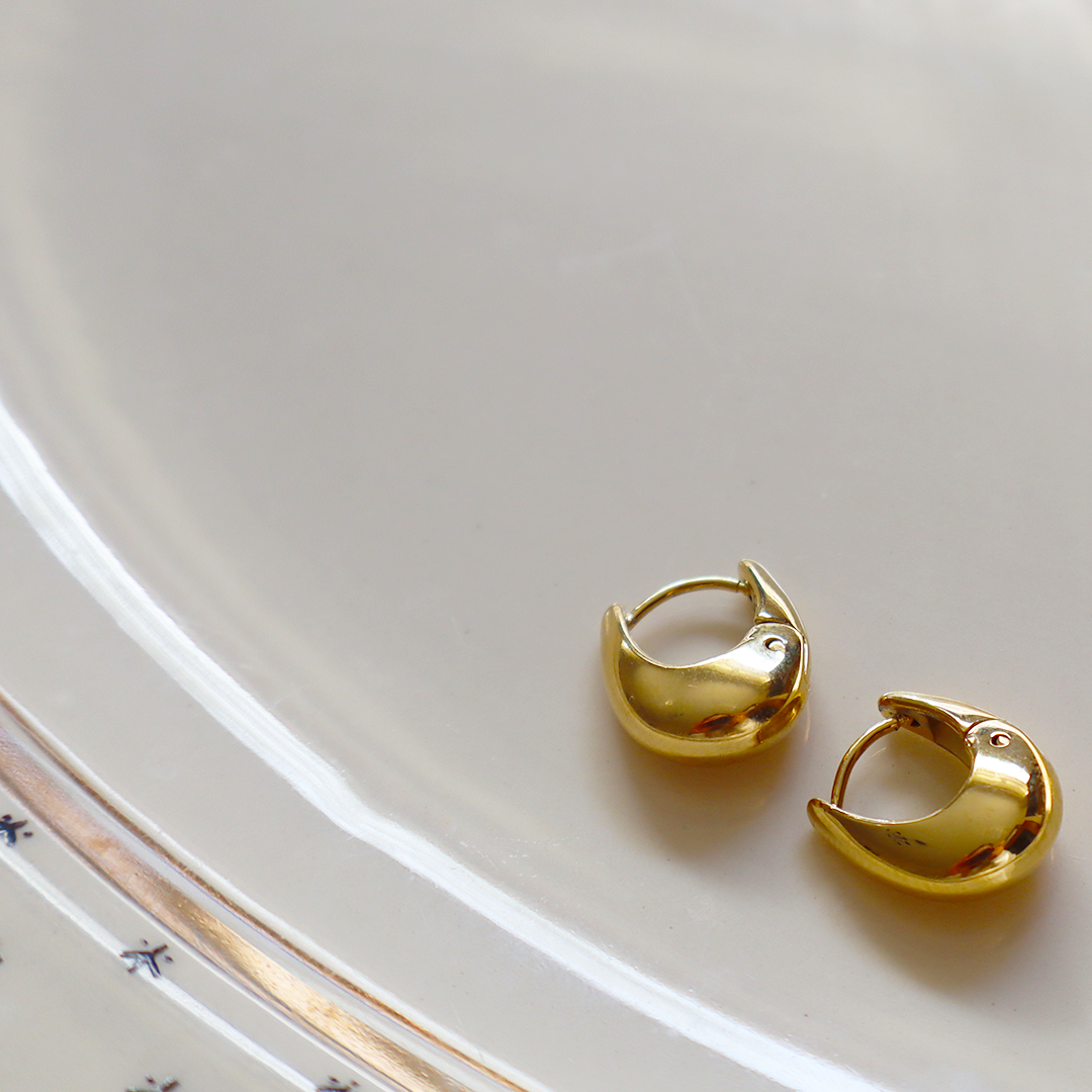 13mm drop hoop stainless steel earrings