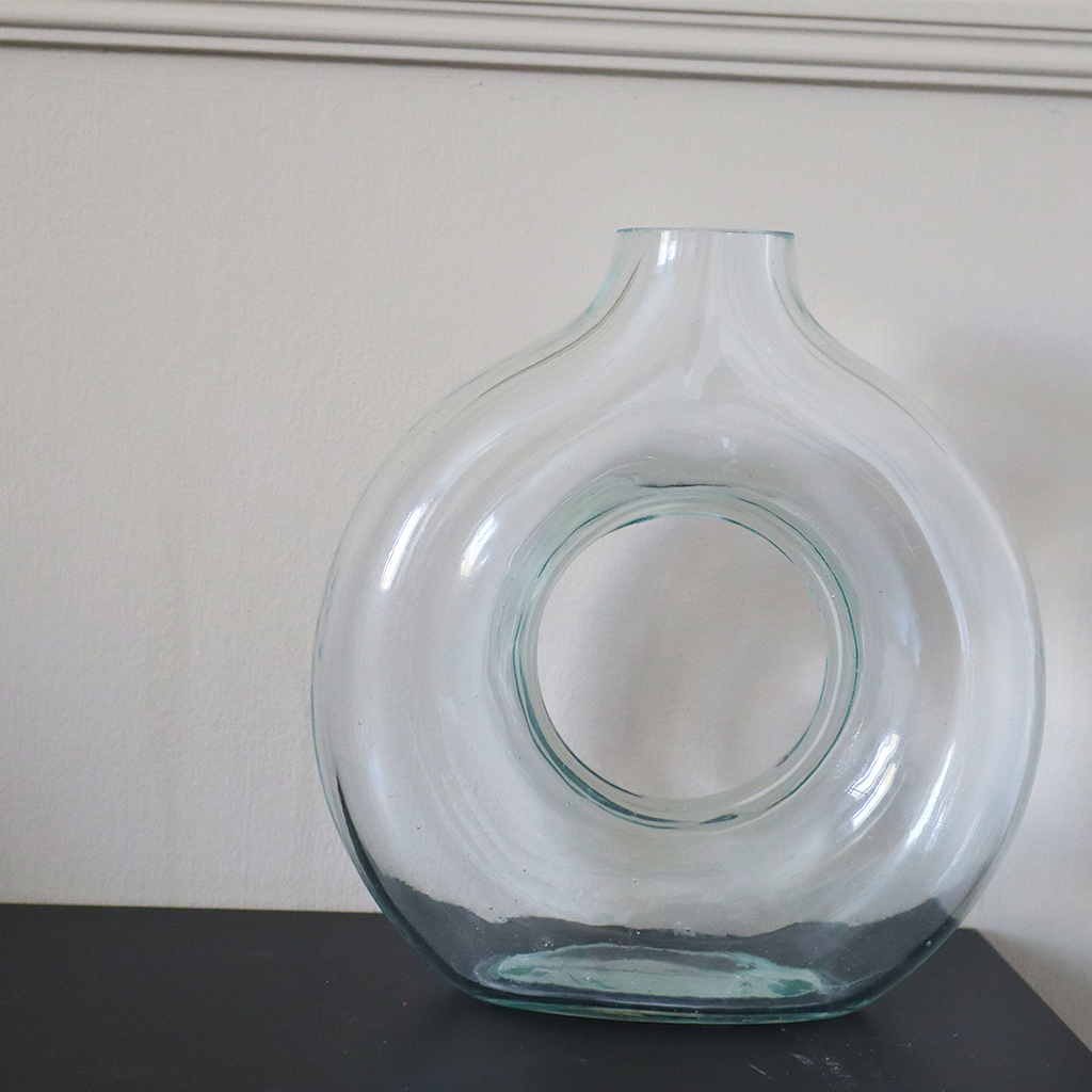Ring Shaped Clear Glass Vase