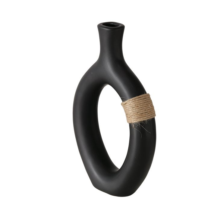 Slim Black String Vase