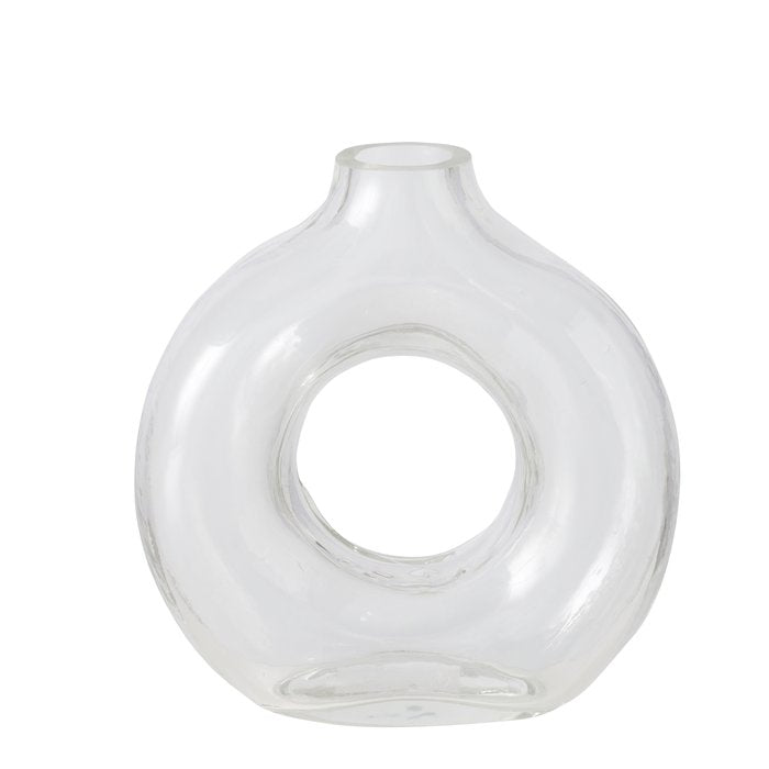 Ring Shaped Clear Glass Vase