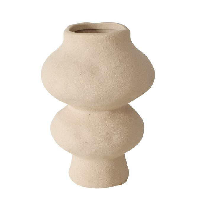 Layered Beige Stone Vase